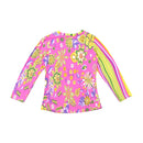 Paola M Pink Floral & Striped V-Neck Long Sleeve Top