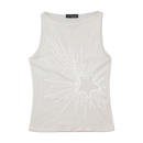 Scusa Scusa White Sequin Star Tank Top