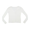 Safran Ribbed V-Neck Zip Front Sweater