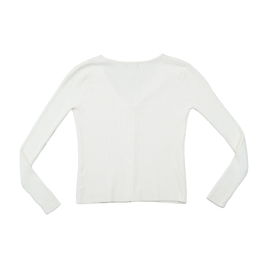 Safran Ribbed V-Neck Zip Front Cardigan Sweater