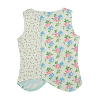 Red Kiss Graphic Floral Back Tank Top