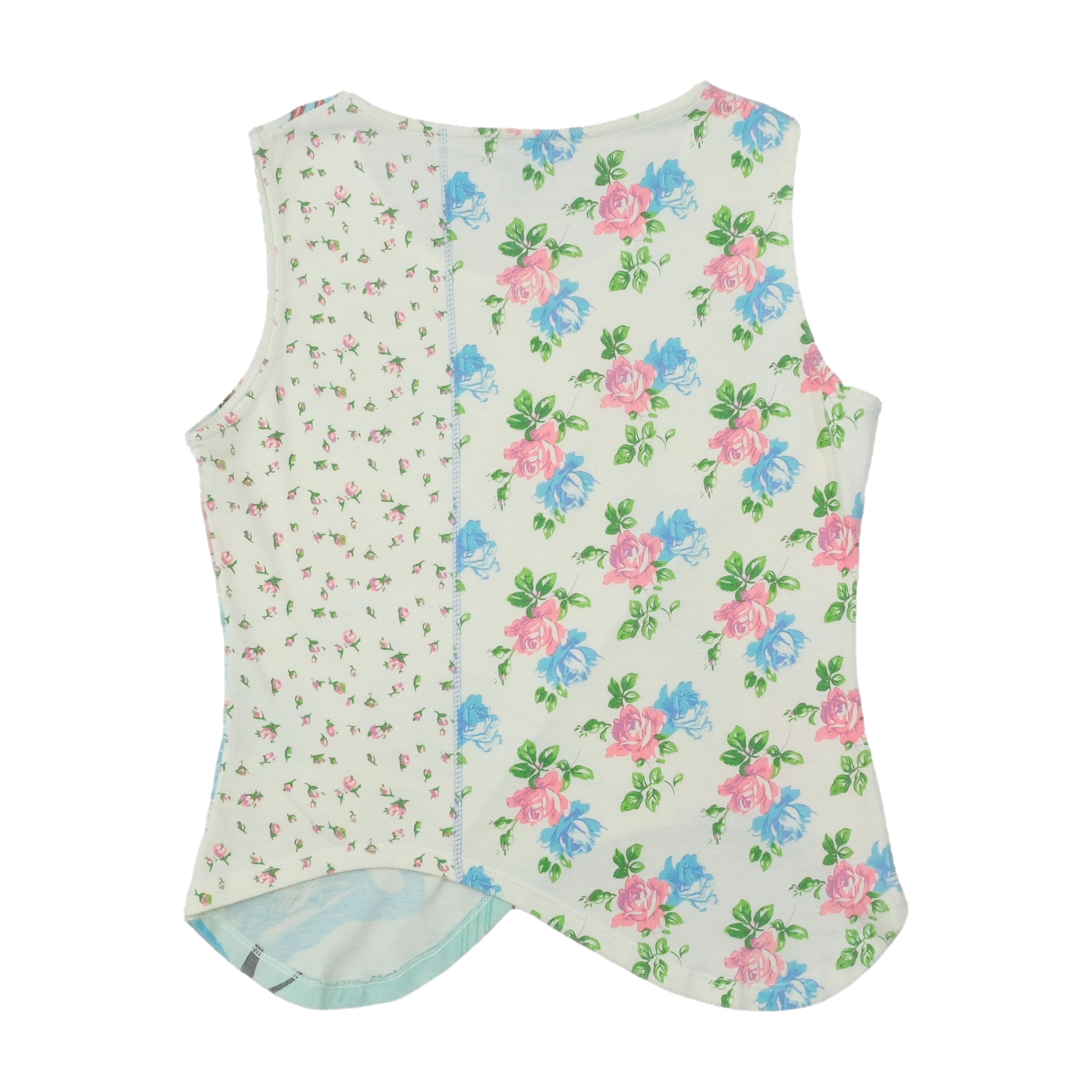 Red Kiss Graphic Floral Back Tank Top