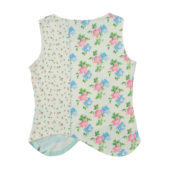 Red Kiss Graphic Floral Back Tank Top