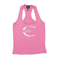 Just Cavalli Sequin Logo Racerback Cotton Tank Top