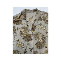 Leopard Print Beige Button-Up Shirt Dress