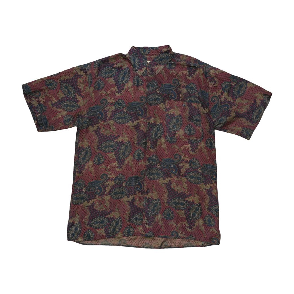 Bogari Paisley Print Short Sleeve Button-Up Shirt