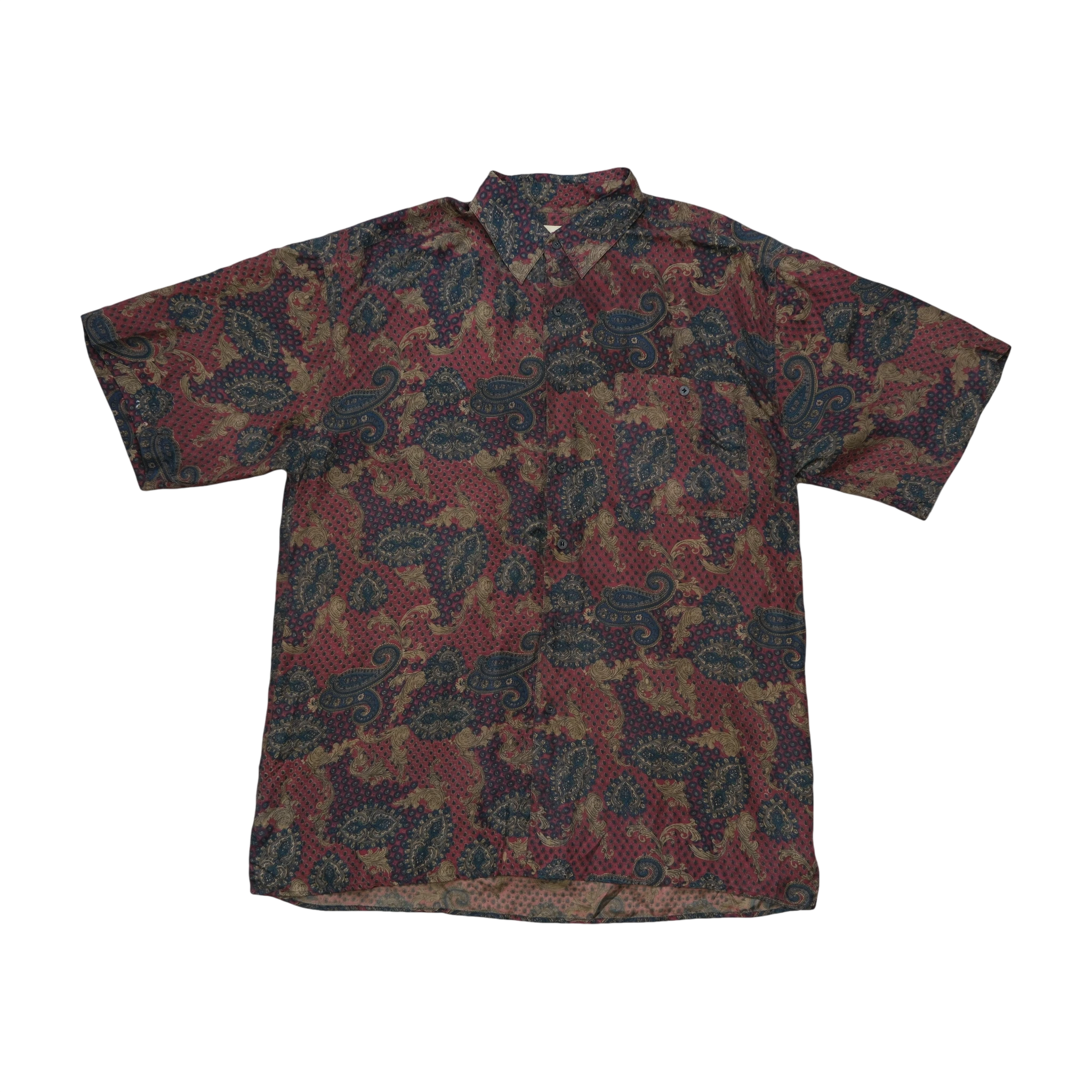 Bogari Paisley Print Short Sleeve Button-Up Shirt