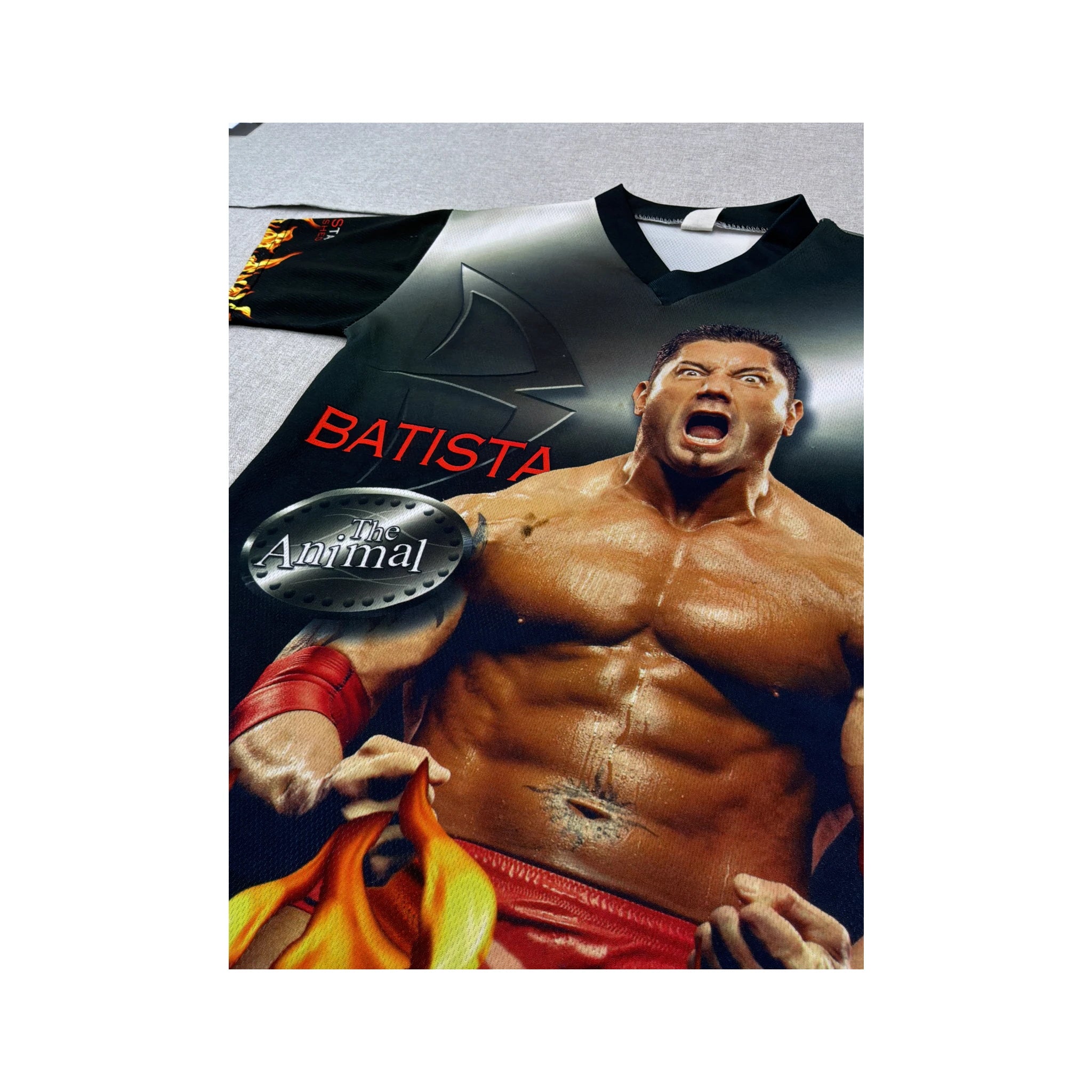 Vintage Batista Unleashed All-Over Print Wrestling Shirt