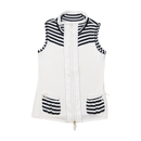 Bonita Striped Zip Front Cotton Blend Sleeveless Sweater (Repriced)