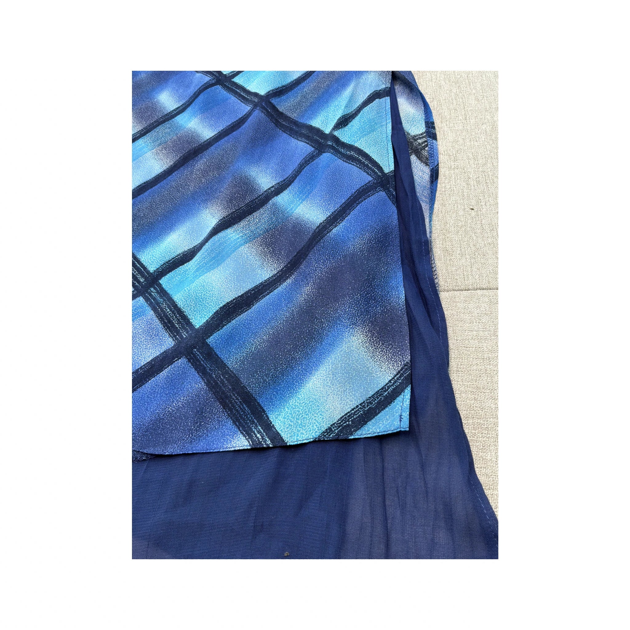 Pimkie Blue Abstract Plaid Layered Midi Skirt