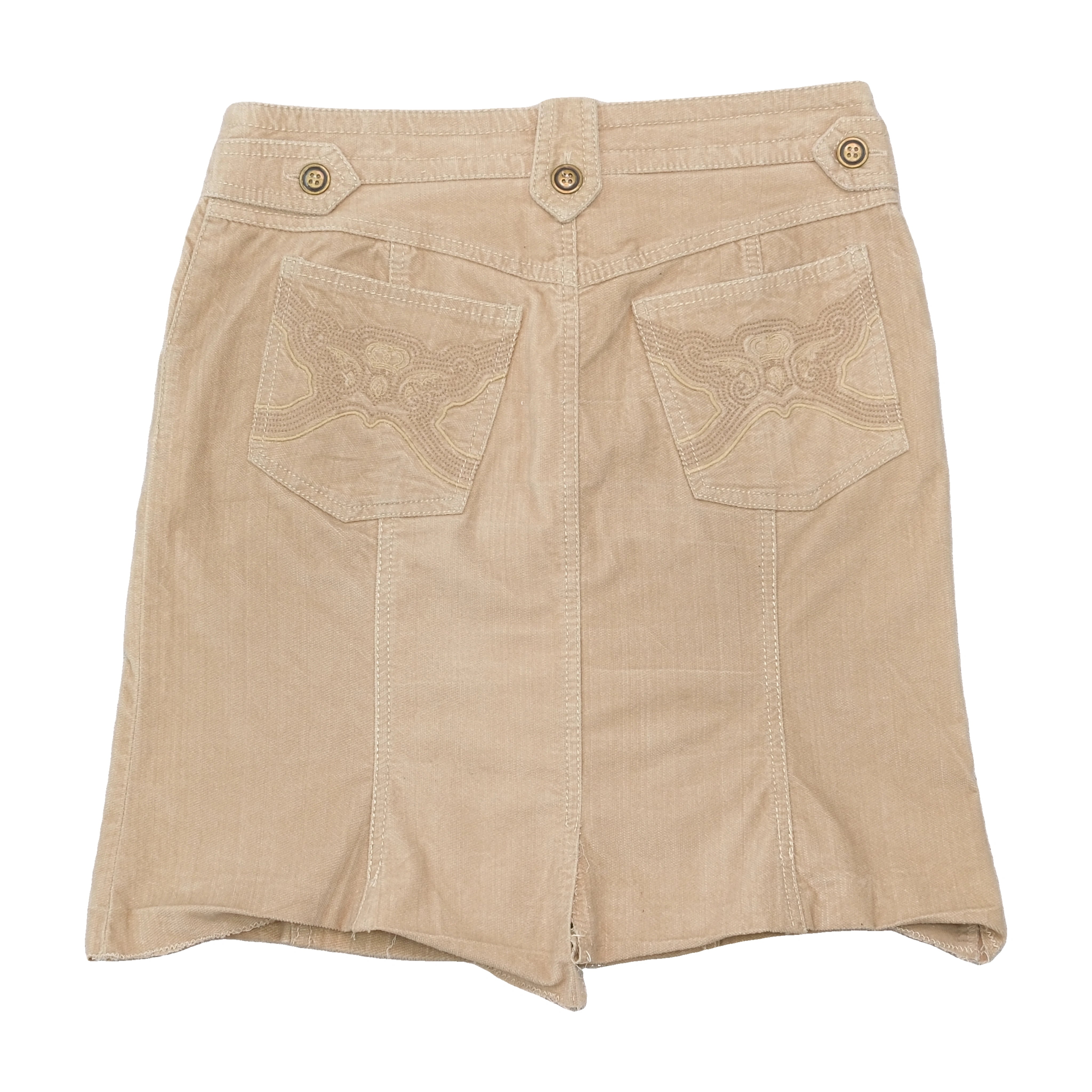 Marella Sport Beige Embroidered Pocket Mini Skirt