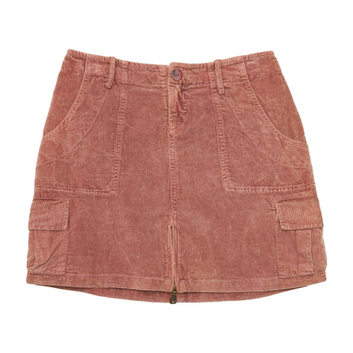 René Derhy Embroidered Corduroy Cargo Mini Skirt