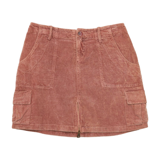 René Derhy Embroidered Corduroy Cargo Mini Skirt