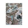 Classic Fashion Blue & Brown Abstract Print Snap Button Shirt