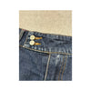 Mini saia Extyn Jeans em ganga com Costuras Contrastantes