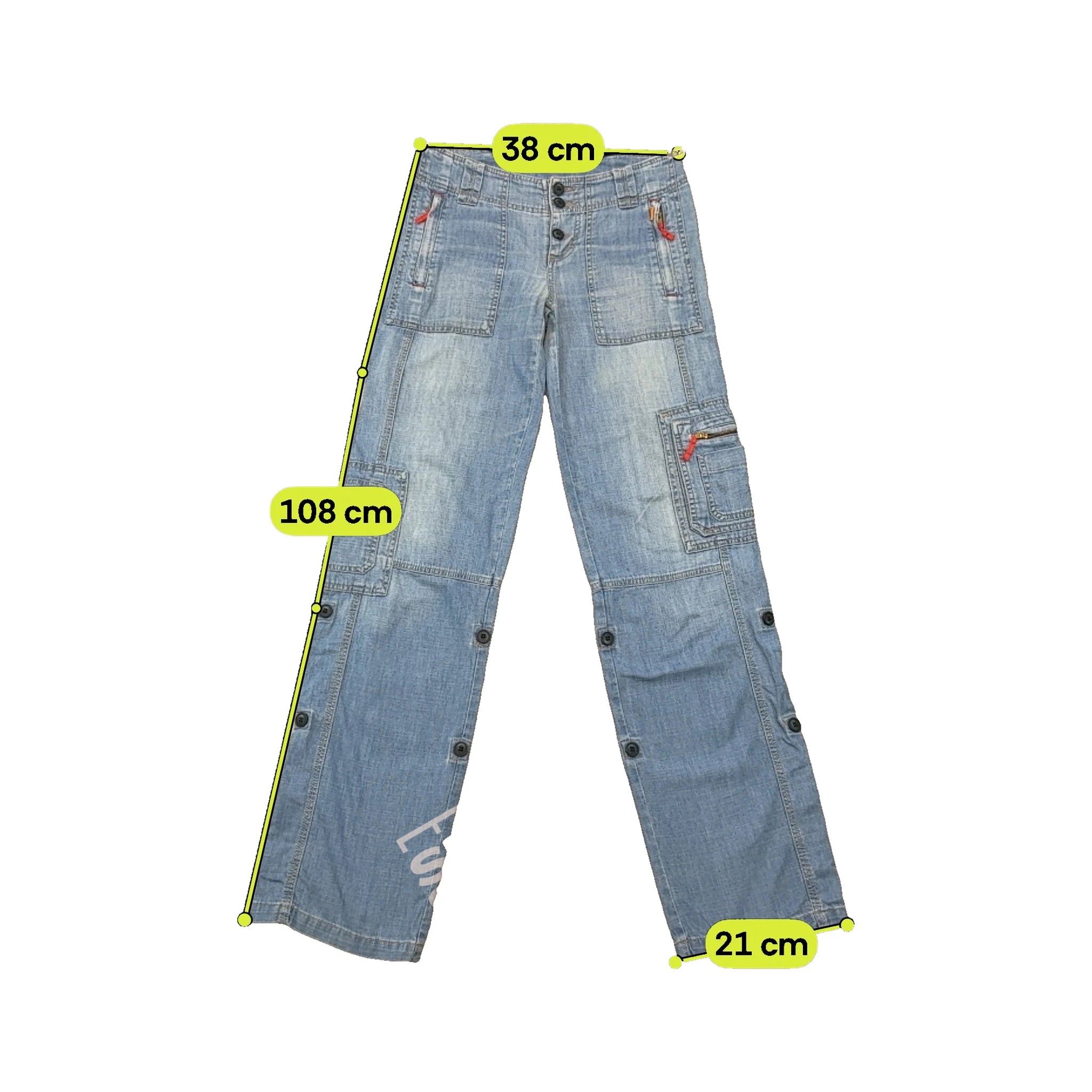 Witboy Light Wash Denim Cargo Pants