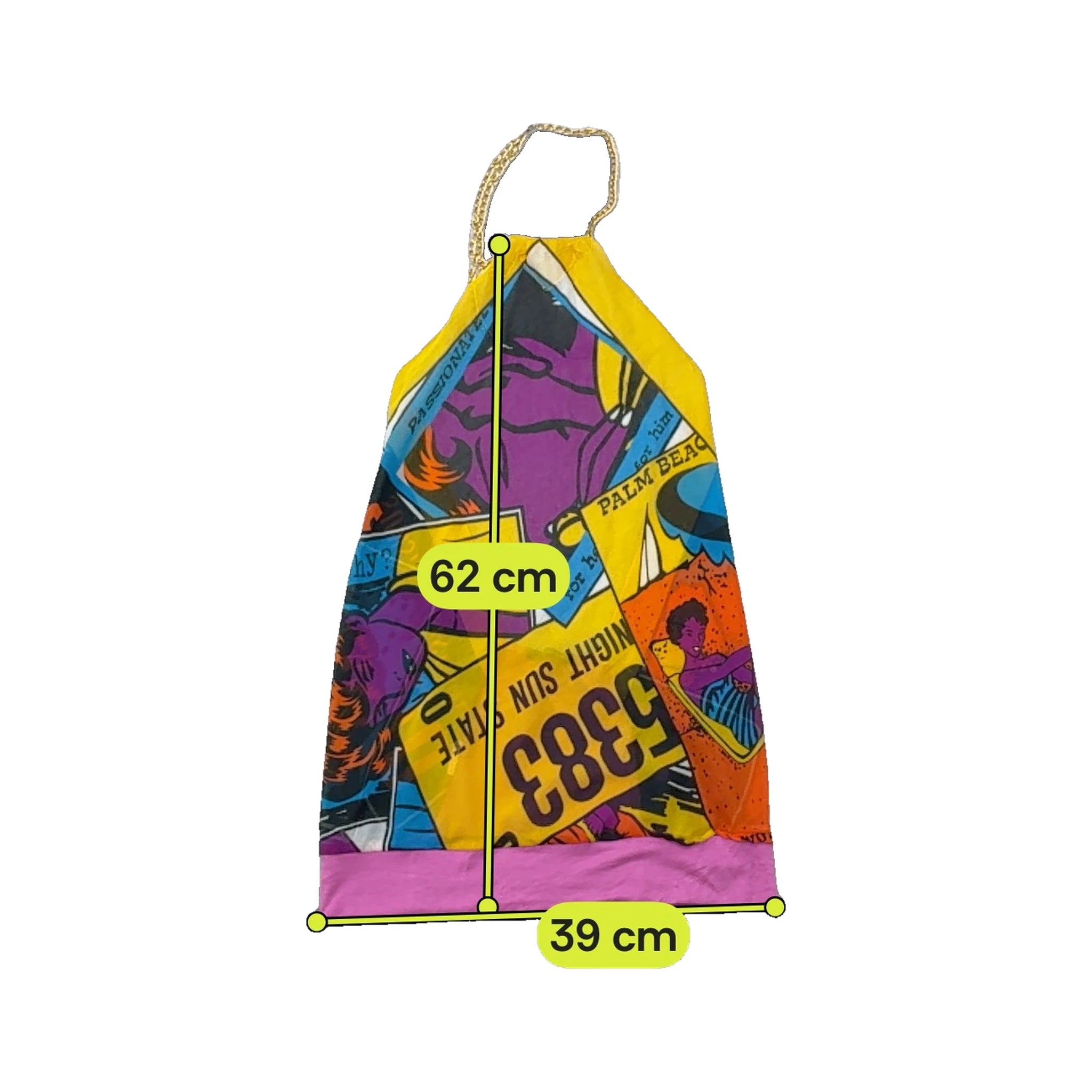 Vintage Pop Art Chain Strap Halter Tank Top