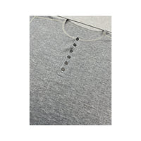 Vintage Heather Gray Ribbed Henley Shirt
