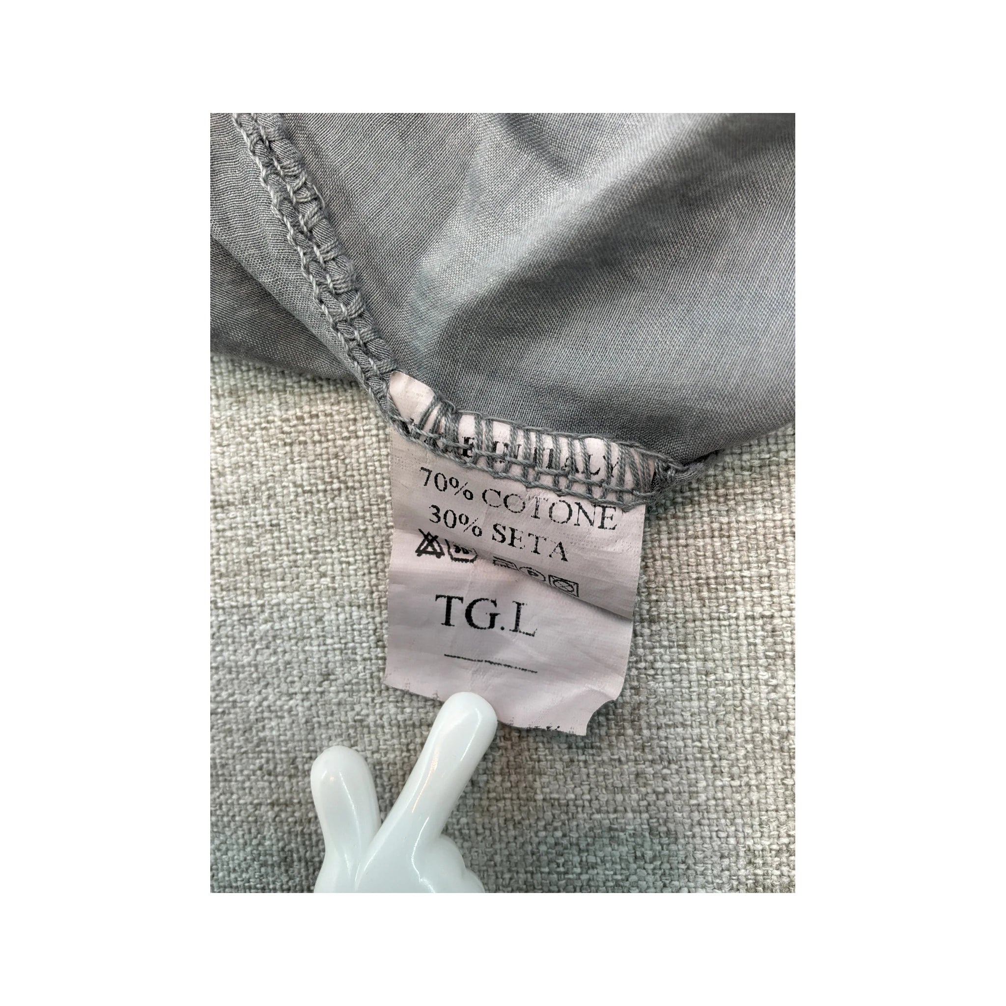 Peccati Gray Sequin Trim Silk Cotton Tank Top