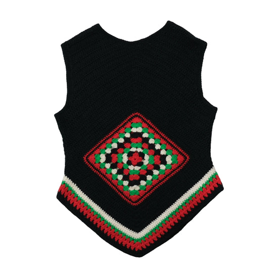 Handmade Crochet Granny Square V-Neck Sweater Vest Tank Top