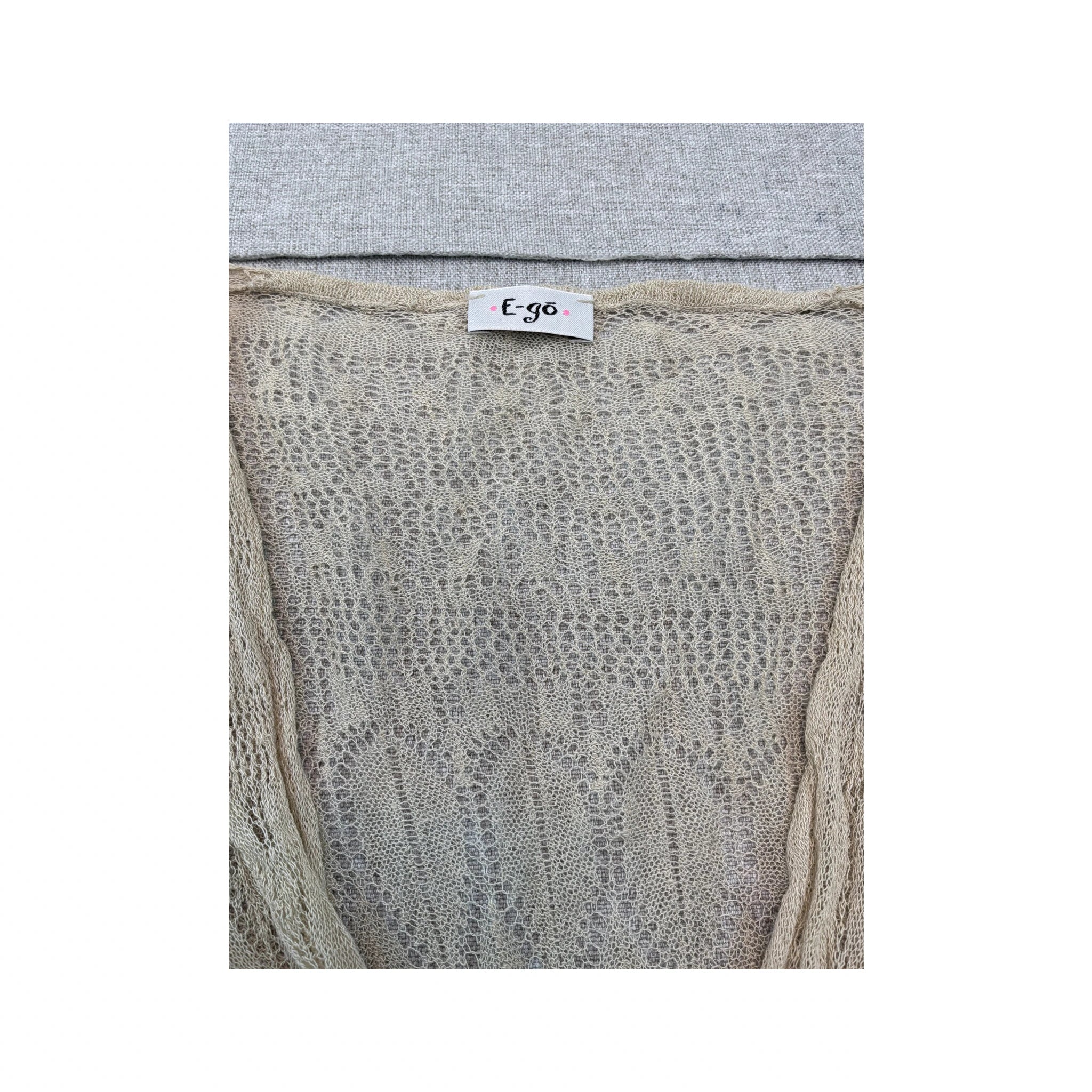 E-go Sheer Open Knit Linen Blend Cardigan (Repriced)