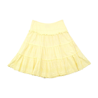 Saia Calvin Klein Jeans em algodão amarelo em Camadas com Ilhós