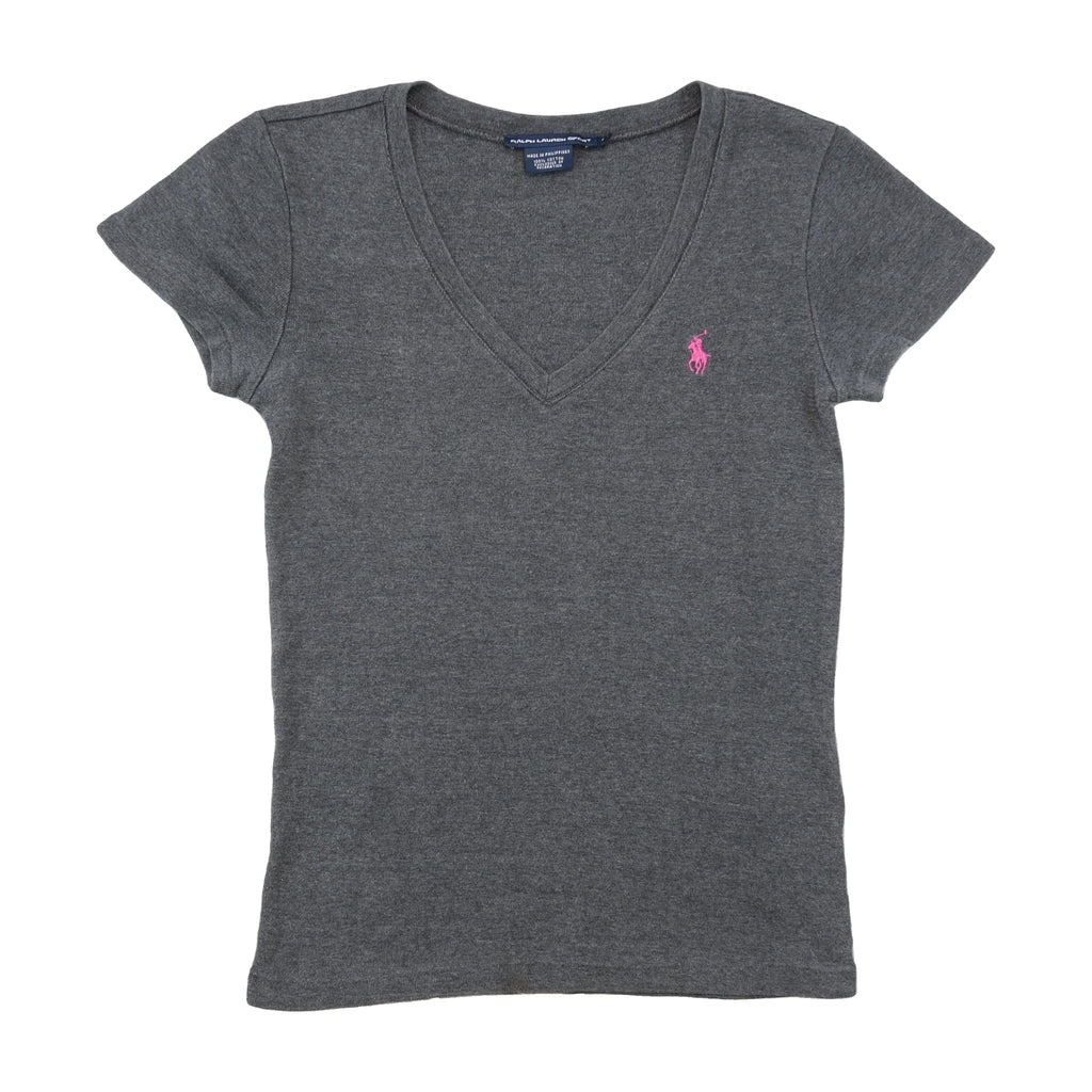 Ralph Lauren Sport Gray V-Neck Cotton T-Shirt