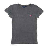 Ralph Lauren Sport Gray V-Neck Cotton T-Shirt