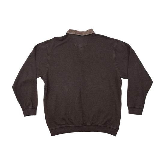 Baumler Waffle Knit Cotton Corduroy Collar Sweater