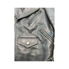 Vintage Black Leather Belted Moto Jacket