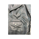 Vintage Black Leather Belted Moto Jacket