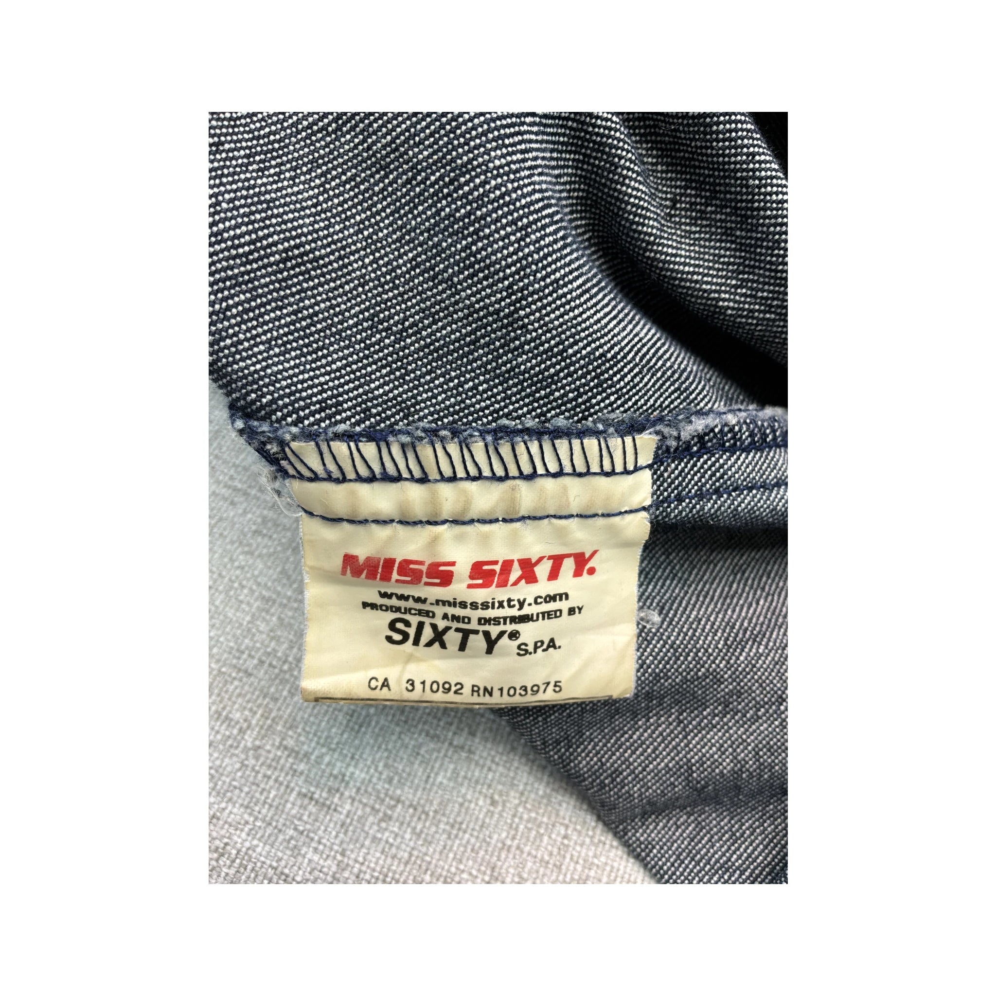 Miss Sixty Fitted Dark Wash Cotton Denim Jacket
