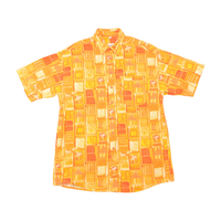 Angelo Litrico Vintage Geometric Print Cotton Button Up Shirt