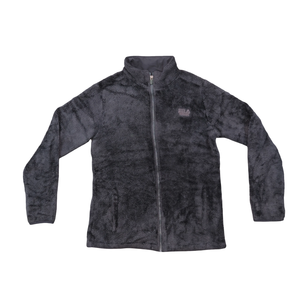 FILA Sport Charcoal Sherpa Fleece Full-Zip Jacket