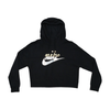Nike Metallic Logo Cropped Cotton Blend Hoodie Sweater