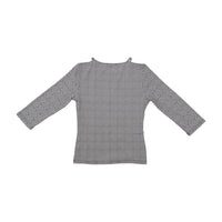 Sasch Black White Optical Check Stretch Blouse (repriced)