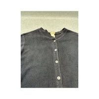 L.L.Bean Vintage Black Cotton Button Front Cardigan Sweater