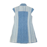 Maui and Wowie Striped Denim Cotton Mini Dress
