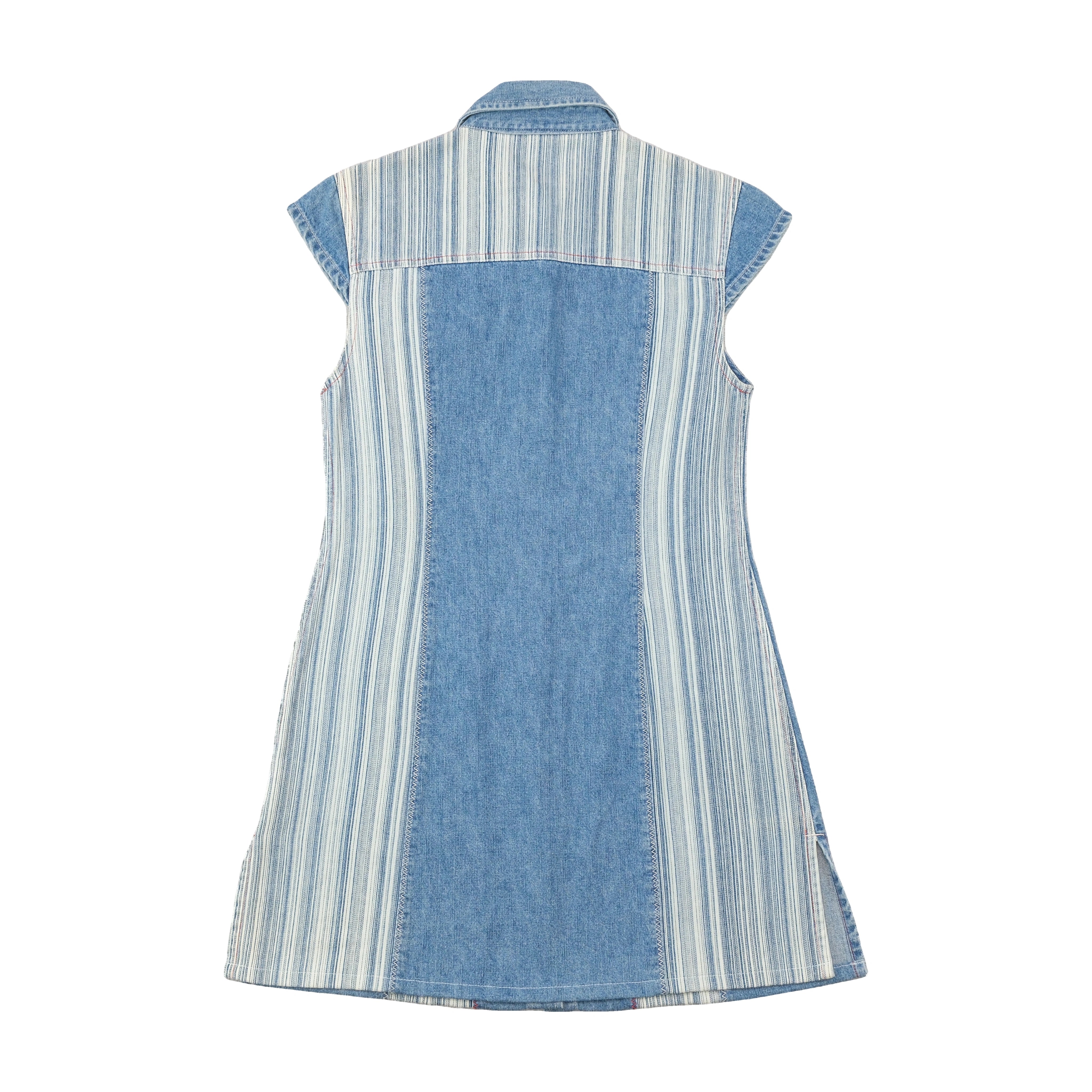 Maui and Wowie Striped Denim Cotton Mini Dress