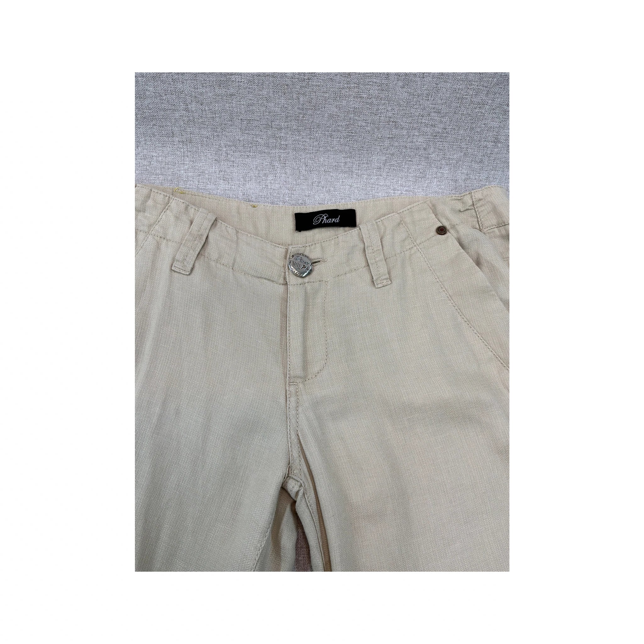 Phard Sequin Logo Wide Leg Linen Pants