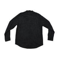Vintage Italia Black Striped Cotton Button-Up Shirt