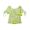 Blusa Camponesa Birkhahn Mode em xadrez Vichy com Acabamento em renda