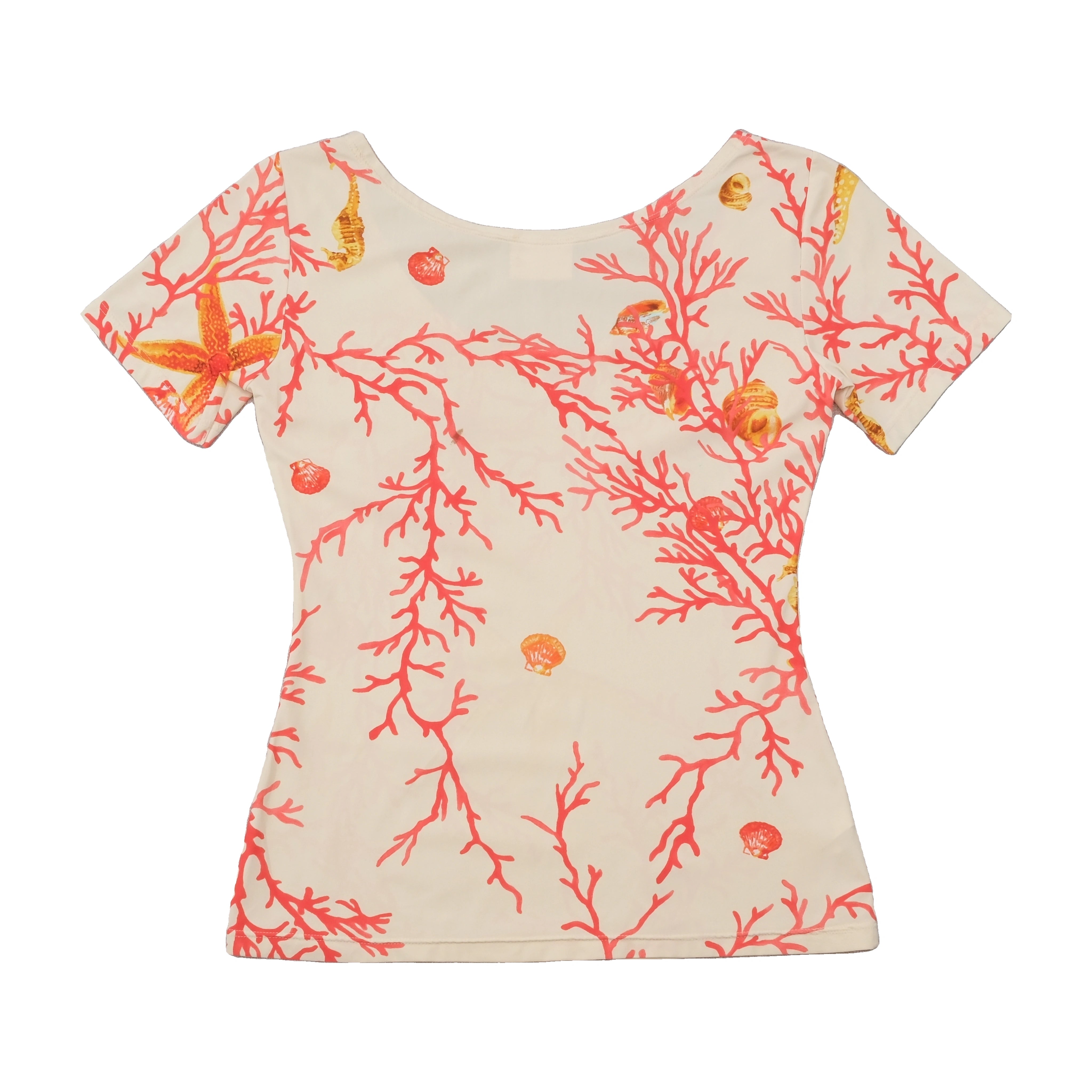 Miss Naory Coral Reef Print Scoop Neck T-shirt (Repriced)