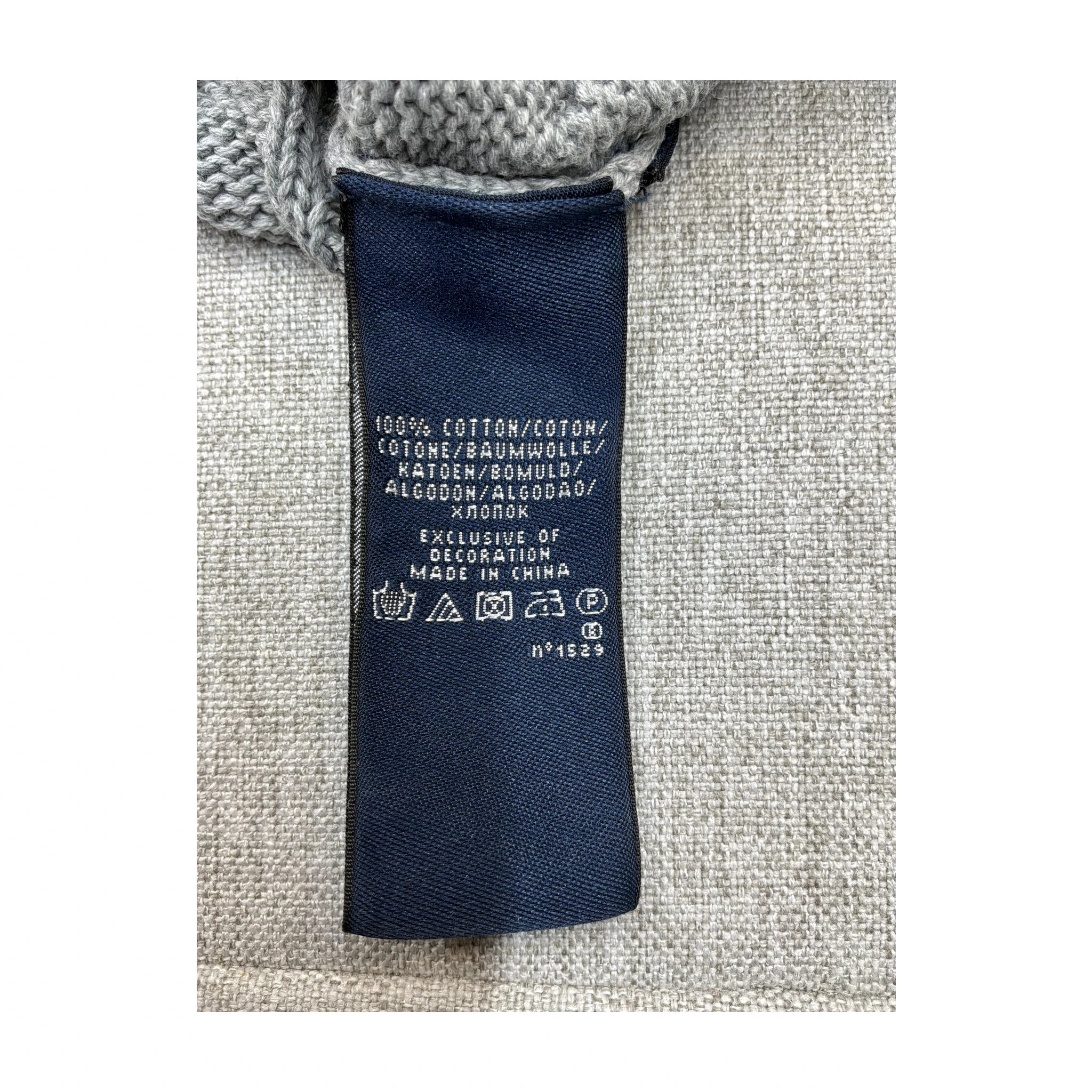 Gray Cable Knit Zip Sweater