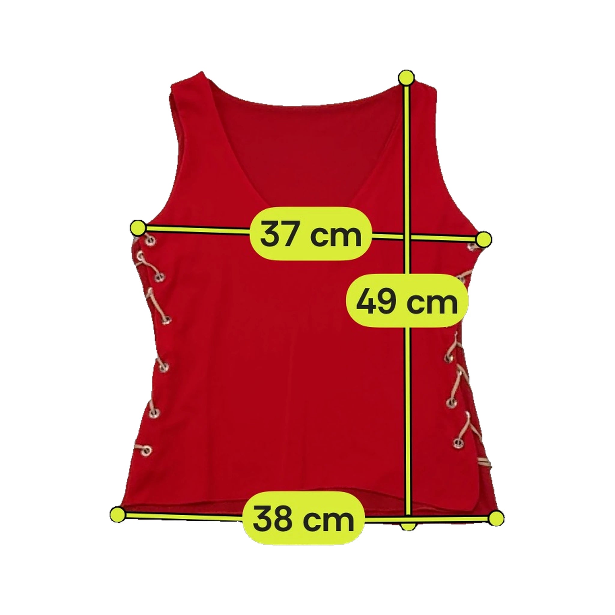 Vintage Red Side Lace-Up Tank Top