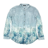 BIBA Blue Striped & Floral Print Button-Up Shirt