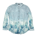 BIBA Blue Striped & Floral Print Button-Up Shirt