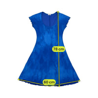 Vestido Transparente Onyx azul em Rede com Bainha Esvoaçante