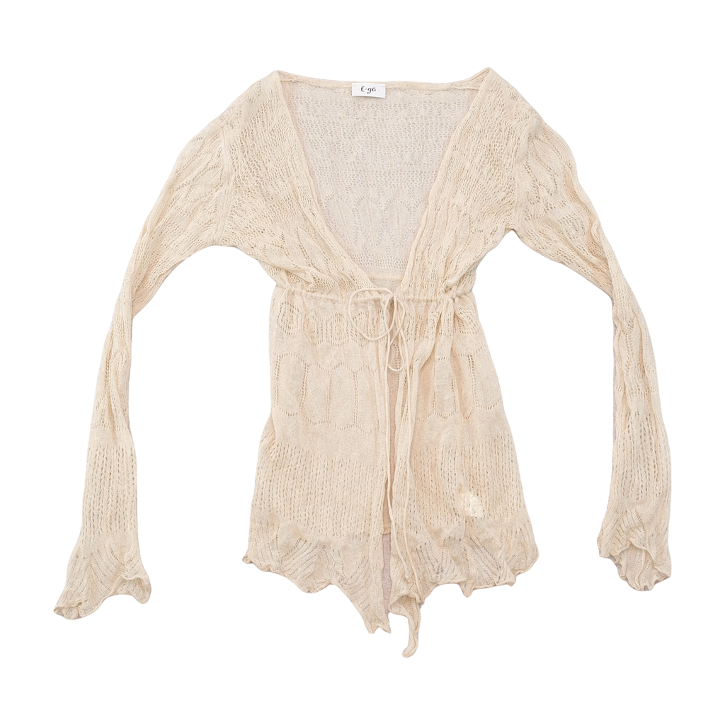 E-go Sheer Open Knit Linen Blend Cardigan (Repriced)