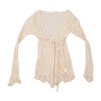 E-go Sheer Open Knit Linen Blend Cardigan (Repriced)